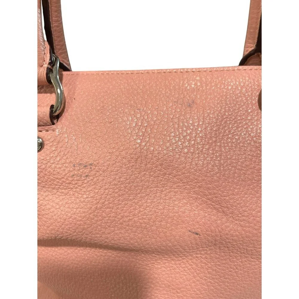 Coach Emma Leather Pink Pebbled Shoulder Tote Bag